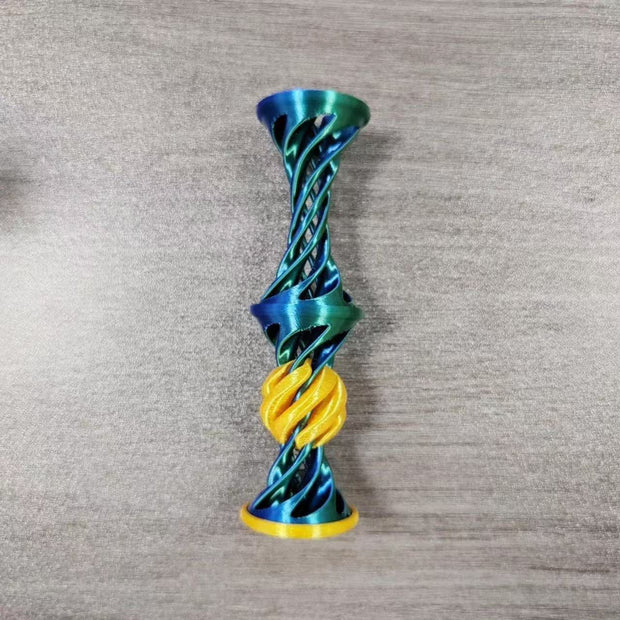 3D Printed Spiral Eject Stereo Toy – Stress Relief Gadget(Green, purple, white, black four-in-one)