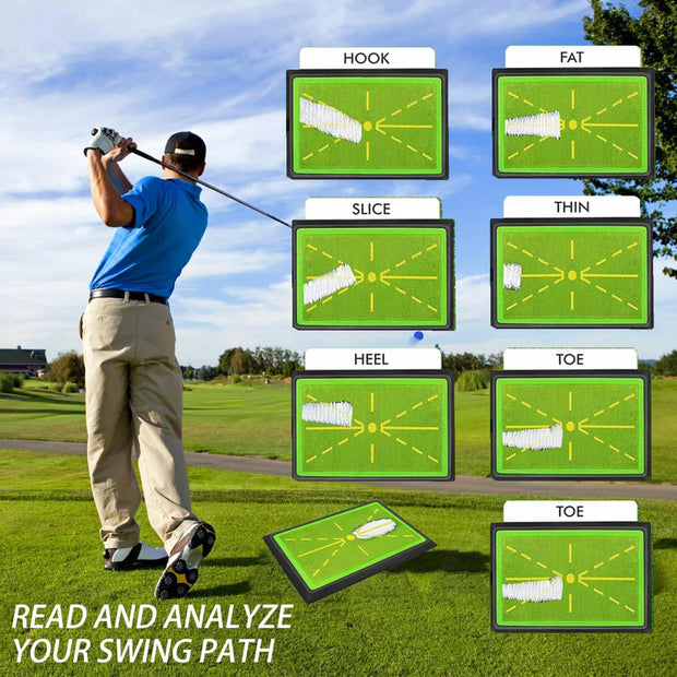 Golf Hitting Mat – Swing Path Feedback Training Mat for Indoor & Outdoor Practice
