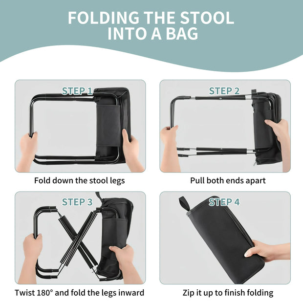 Foldable Backpack Stool – Portable Zip-Pack Chair for Hiking, Camping, Fishing & Travel