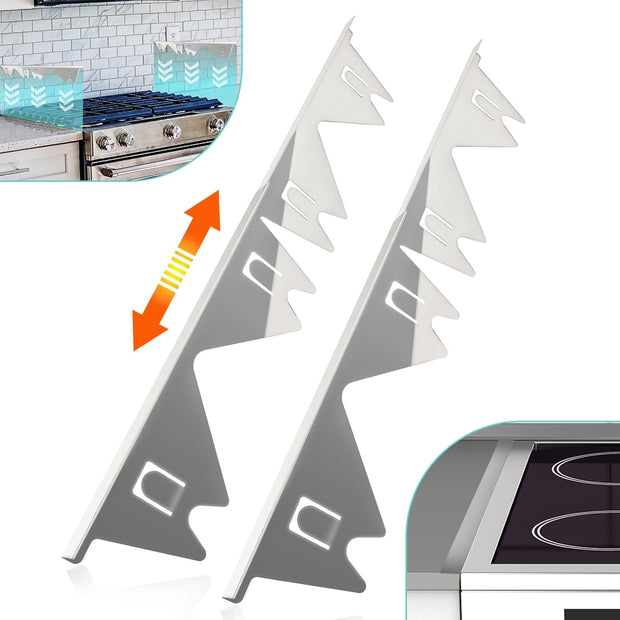 Stove Gap Cover – 2 Pack Stainless Steel Filler Guards | Adjustable Length 13.8"–27.5"