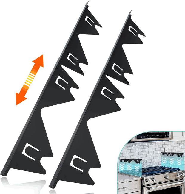 Stove Gap Cover – 2 Pack Stainless Steel Filler Guards | Adjustable Length 13.8"–27.5"