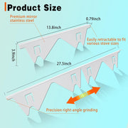 Stove Gap Cover – 2 Pack Stainless Steel Filler Guards | Adjustable Length 13.8"–27.5"