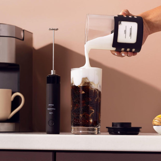 Milk Frother – Hand-Free Operation with Cup & 3 Settings | Latte, Cappuccino & More