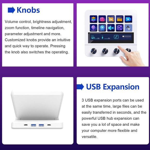 Jectse 10-Key LCD Stream Deck with Customizable Shortcuts 🎮✨