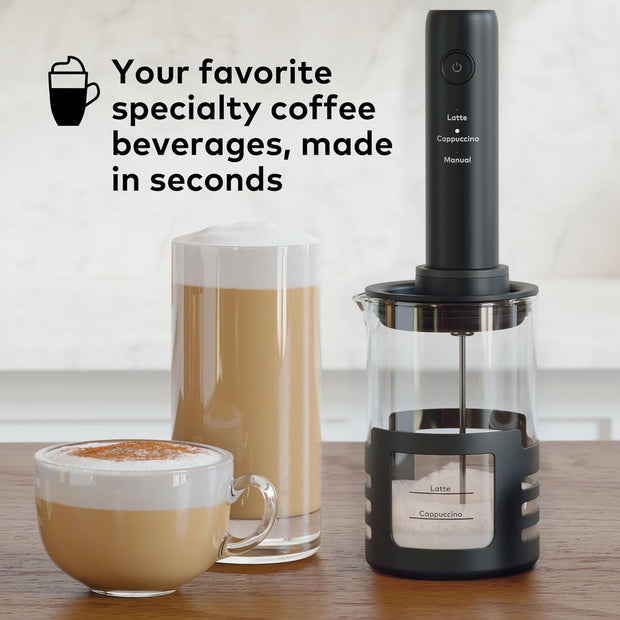 Milk Frother – Hand-Free Operation with Cup & 3 Settings | Latte, Cappuccino & More