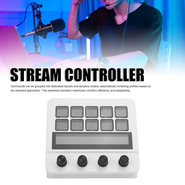 Jectse 10-Key LCD Stream Deck with Customizable Shortcuts 🎮✨