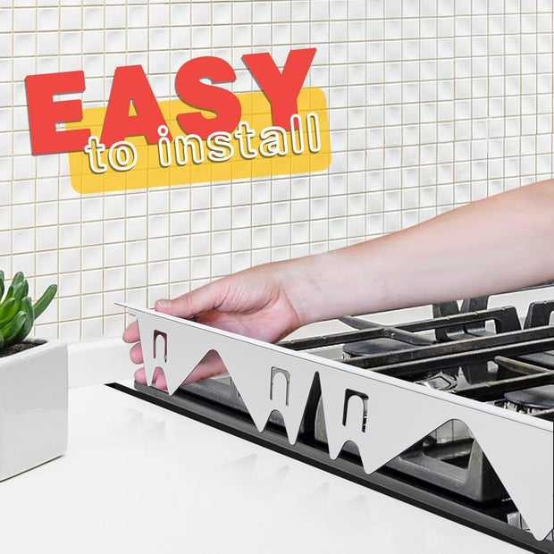 Stove Gap Cover – 2 Pack Stainless Steel Filler Guards | Adjustable Length 13.8"–27.5"