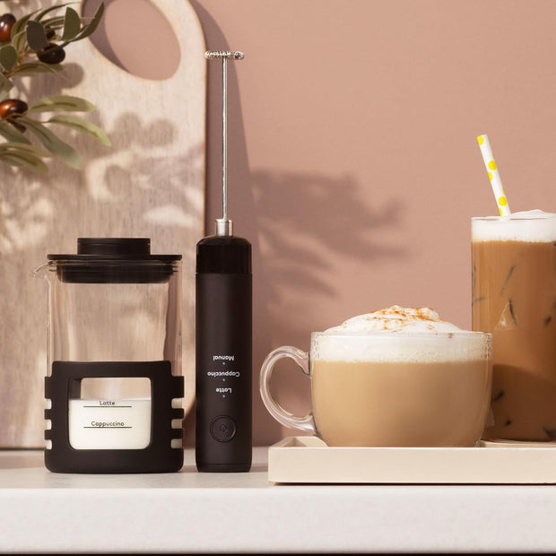 Milk Frother – Hand-Free Operation with Cup & 3 Settings | Latte, Cappuccino & More