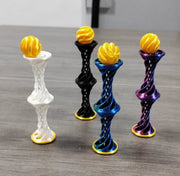 3D Printed Spiral Eject Stereo Toy – Stress Relief Gadget(Green, purple, white, black four-in-one)