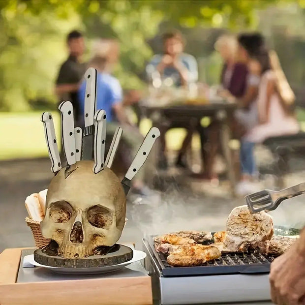 Gothic Skull Knife Holder – Functional & Striking Design