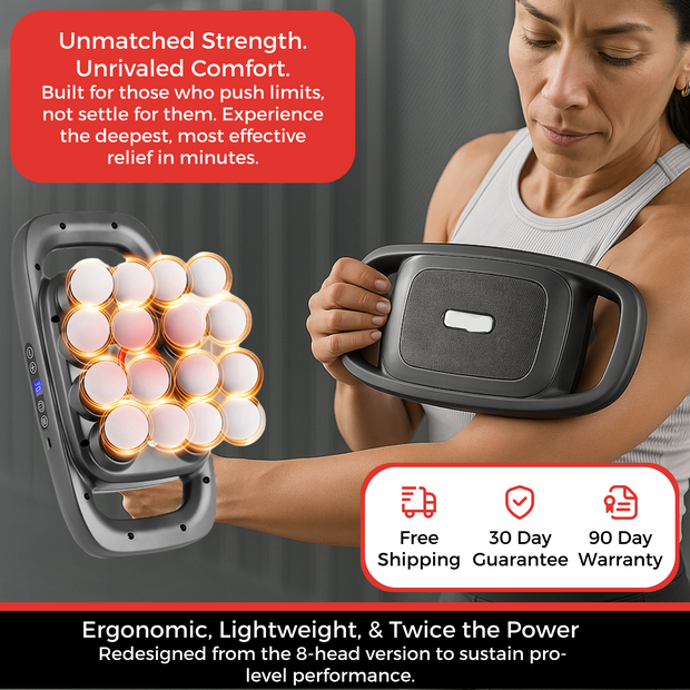 16-Heads Percussion Massage Gun - Full Body Muscle Massager