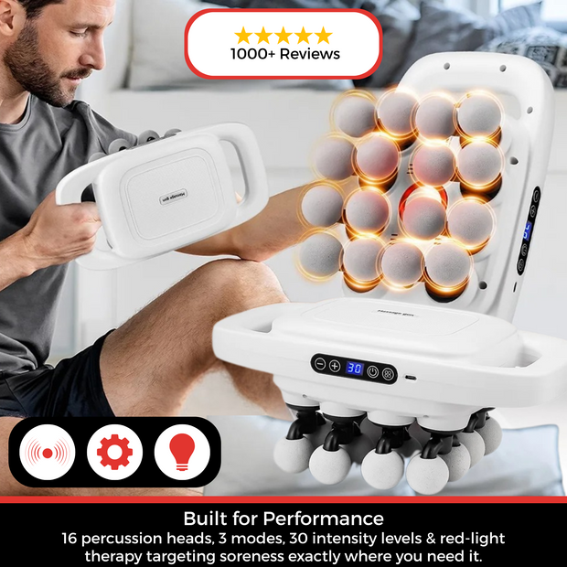 16-Heads Percussion Massage Gun - Full Body Muscle Massager