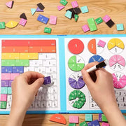 Montessori Wooden Fraction Math Toy – Magnetic Arithmetic Learning Book for Kids